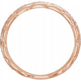 14K Rose 1/4 CTW Natural Diamond Stackable Link Ring